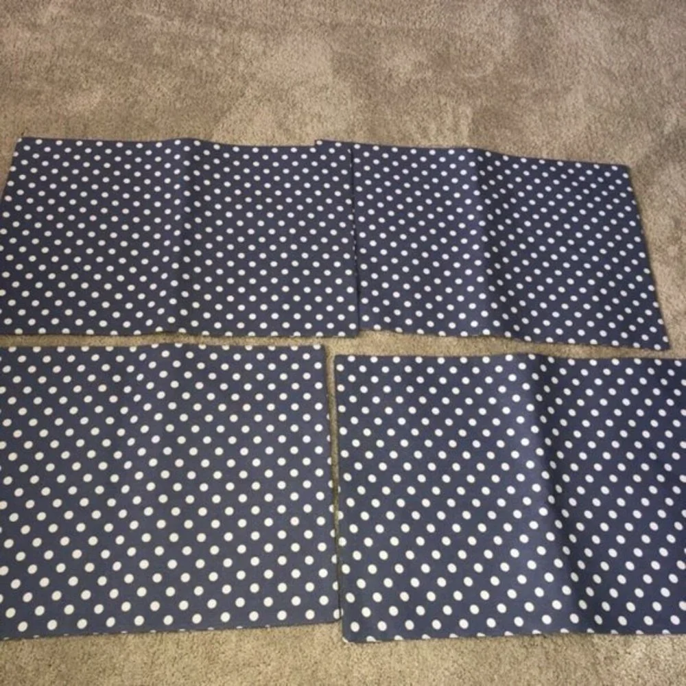 Spring Summer Easter‎ Placemats Table Mats set (4) Polka Dots Blue White